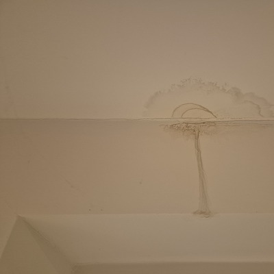 Schilderen en bijwerken muur en plafond na waterschade