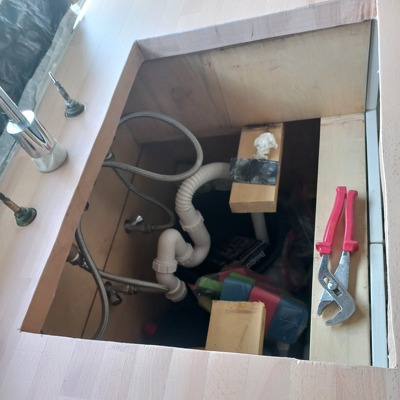 spoelbak infrezen massief beuken aanrechtblad 