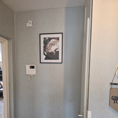 Klein halletje behangen en een kleine muur