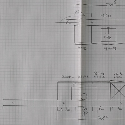 31 mei - 4 juni.  Water en elektra aansluitingen verplaatsen/aanmaken voor nieuwe keuken.  Nieuwe keuken heeft inductieplaat (7200W Perilex aansluiting nodig). Verplaatsen van afzuigkap afvoer. Demonteren (en evt. weghalen) van de oude keuken.  Verwijdere